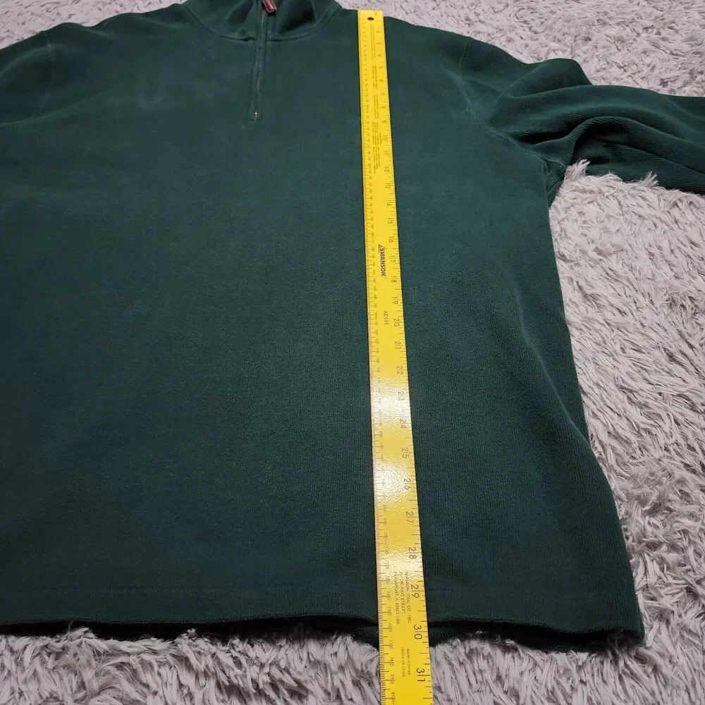 Polo Ralph Lauren Sweater Mens XXL 2XL Green Pony Knit Quarter Zip Mock Neck‎
